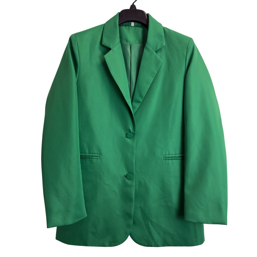 SHEIN Womens Green Single Breasted Blazer Jacket Size S Kelly Green Professional